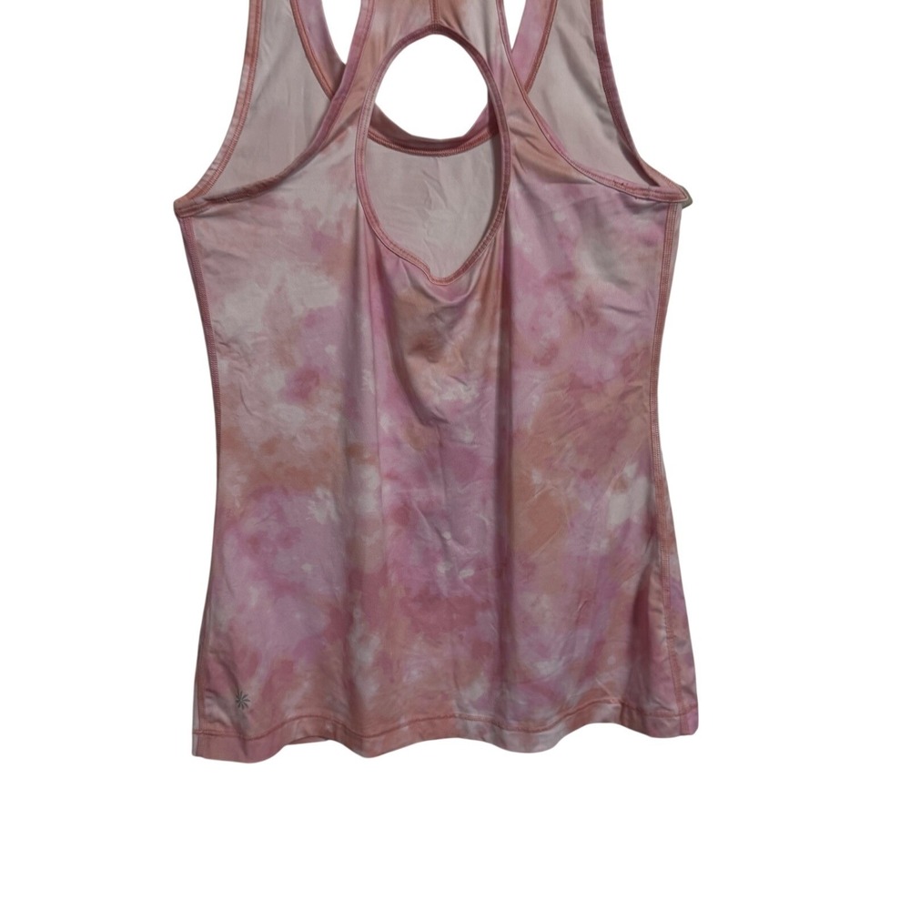 Athleta Womens Pink Tie Dye Racerback Keyhole Activewear Tank Top Size Small - Picture 7 of 11